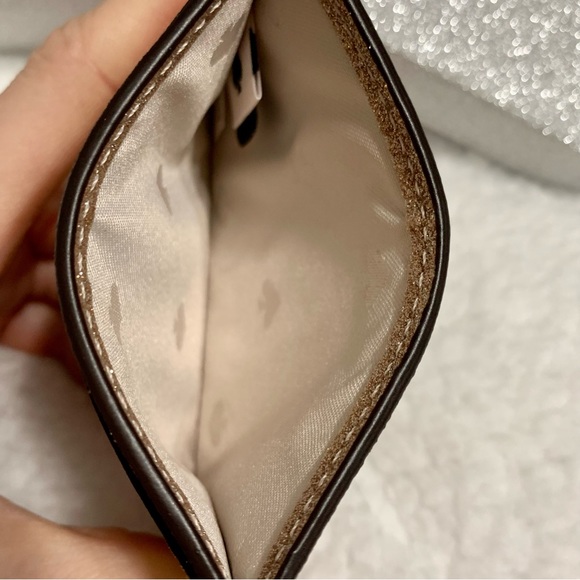 KATE SPADE Tinsel Glitter Boxed Slim ID Credit Card Holder Wallet Rose Gold NWT - Picture 10 of 12